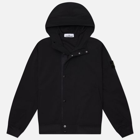 Мужская куртка ветровка Stone Island Light Soft Shell-R E.Dye Waterless Color System, цвет чёрный