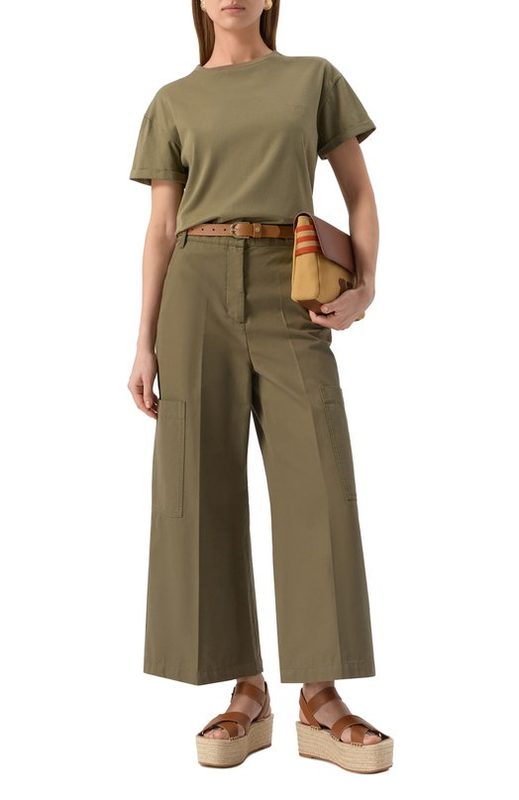 Хлопковые брюки-карго Weekend Max Mara 2