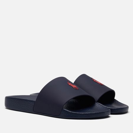 Мужские сланцы Polo Ralph Lauren Signature Pony Slide, цвет синий