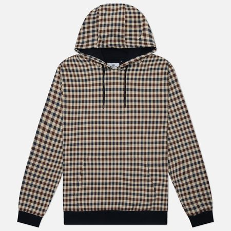 Мужская толстовка Aquascutum Active Club Check Hoodie, цвет синий