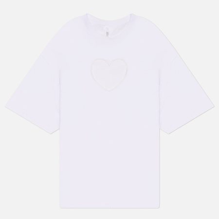 Женская футболка SKIMS Worn In Jersey Oversized Heart, цвет белый