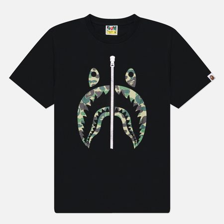 Мужская футболка A Bathing Ape ABC Camo Shark, цвет чёрный