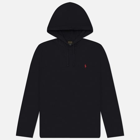 Мужской лонгслив Polo Ralph Lauren Embroidered Logo Hoodie, цвет чёрный