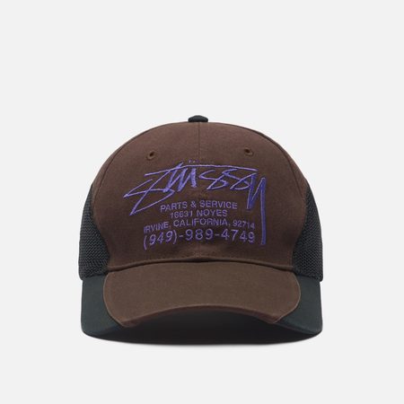Кепка Stussy Parts & Service Mesh, цвет коричневый