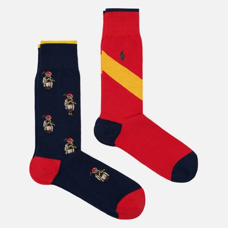 Комплект носков Polo Ralph Lauren Select Novelty Bear Crew 2-Pack, цвет комбинированный