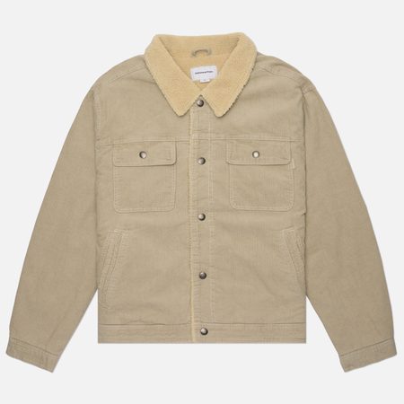 Мужская демисезонная куртка thisisneverthat Sherpa Lined Corduroy Trucker, цвет бежевый
