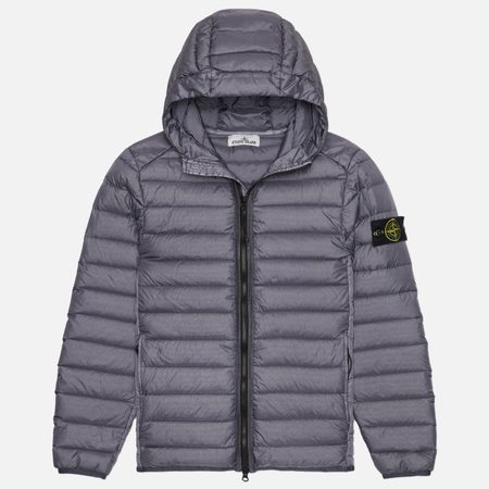 Мужской пуховик Stone Island Loom Woven Chambers Down-TC Hooded, цвет голубой