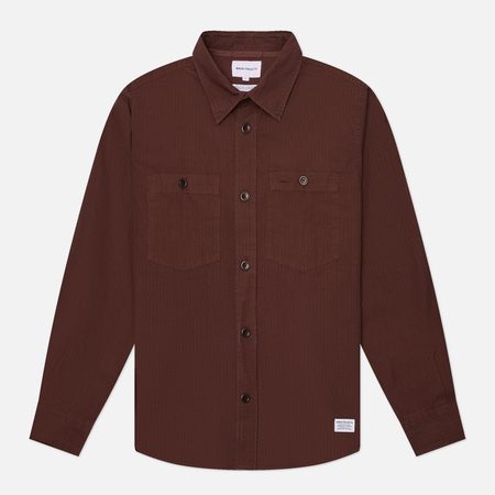 Мужская рубашка Norse Projects Algot Cotton Ripstop Relaxed, цвет коричневый