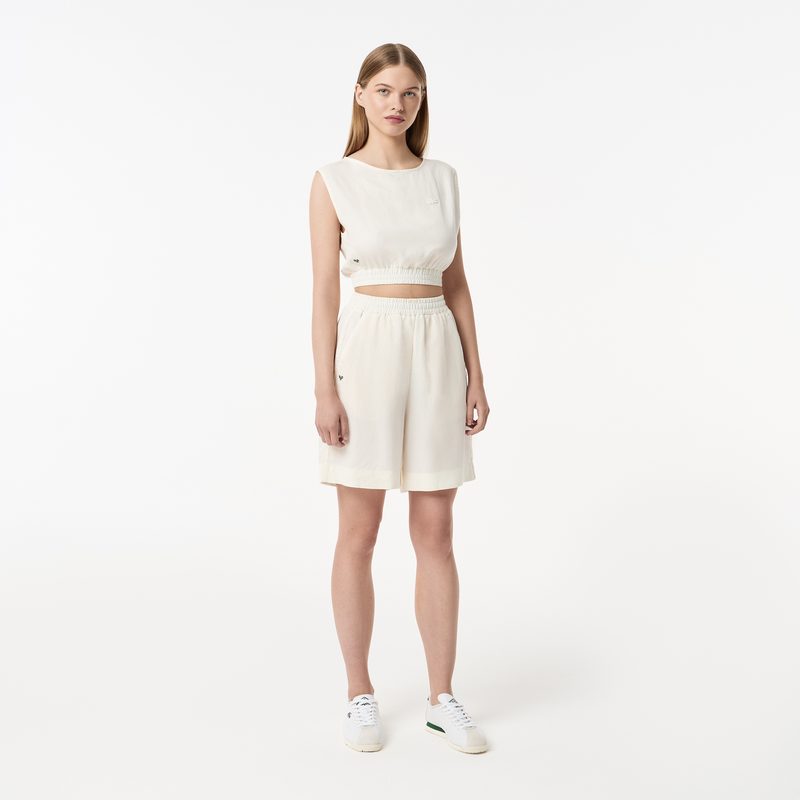Женская лёгкая рубашка Lacoste из смеси льна 4