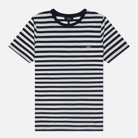 Мужская футболка A.P.C. Standard A.P.C. Brode Raye, цвет синий