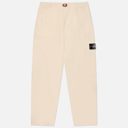 Мужские брюки Stone Island Recycled Cotton Canvas Cargo Raw Beauty, цвет бежевый