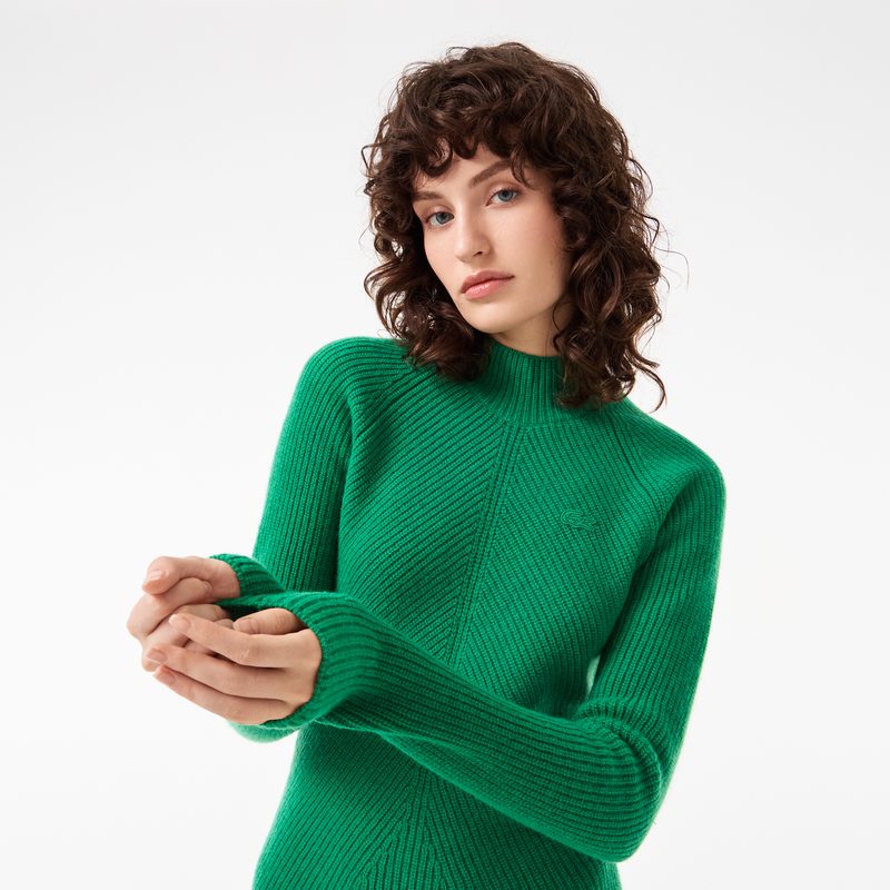 Женское шерстяное платье Lacoste с длинным рукавом 3