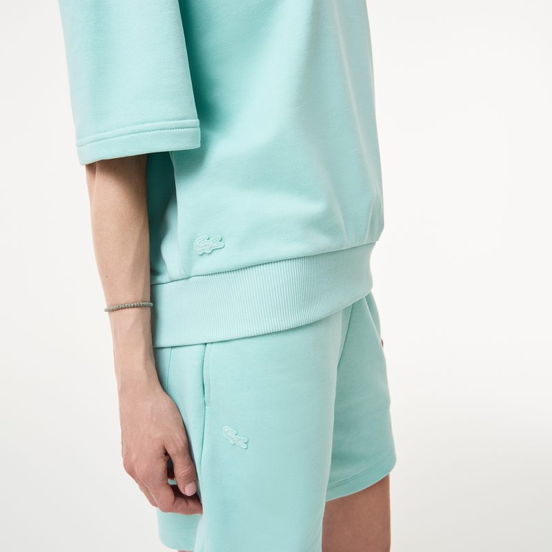 Женская толстовка Lacoste свободного кроя с коротким рукавом 4