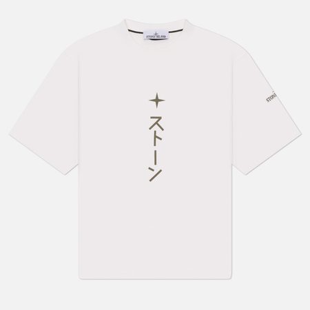 Мужская футболка Stone Island Japanese Graphic, цвет белый