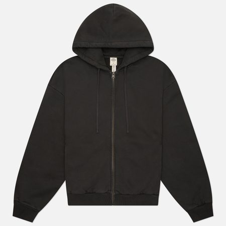 Мужская толстовка SKIMS Heavyweight Fleece Relaxed Zip Up Hoodie, цвет чёрный
