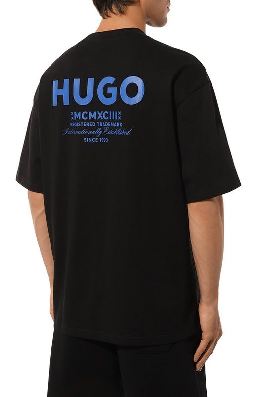 Хлопковая футболка HUGO Blue 4