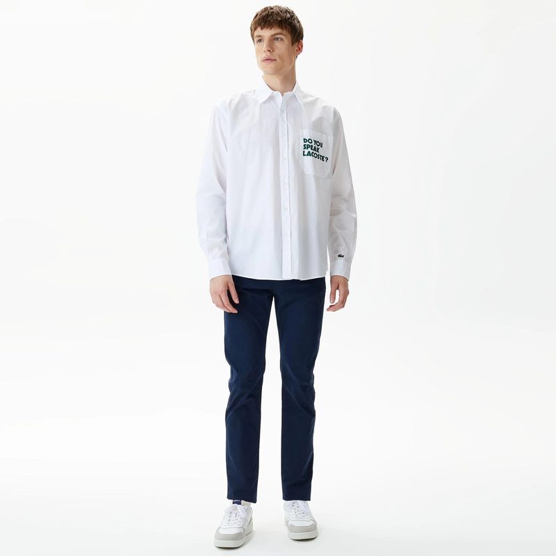 Мужская рубашка Lacoste свободного кроя с принтом 4