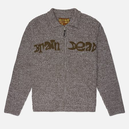 Мужской свитер Brain Dead Rib Knit Cardigan, цвет коричневый