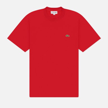 Мужская футболка Lacoste Classic Fit Embroidered Crocodile, цвет красный