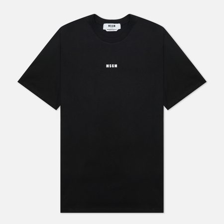 Мужская футболка MSGM Micrologo Basic Crew Neck, цвет чёрный