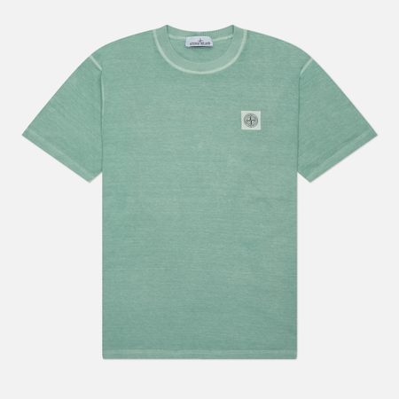 Мужская футболка Stone Island Fissato Compass Patch Logo, цвет зелёный