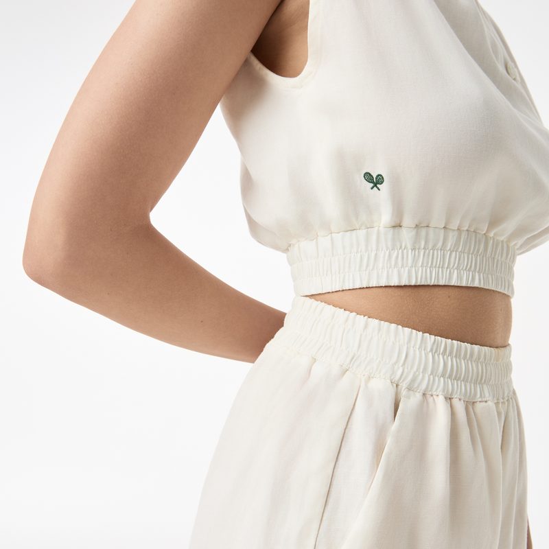 Женская лёгкая рубашка Lacoste из смеси льна 5