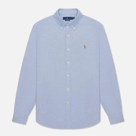 Мужская рубашка Polo Ralph Lauren Classic Oxford Custom Fit, цвет голубой