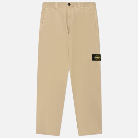 Мужские брюки Stone Island Organic Panama Cotton Old Effect Regular, цвет бежевый