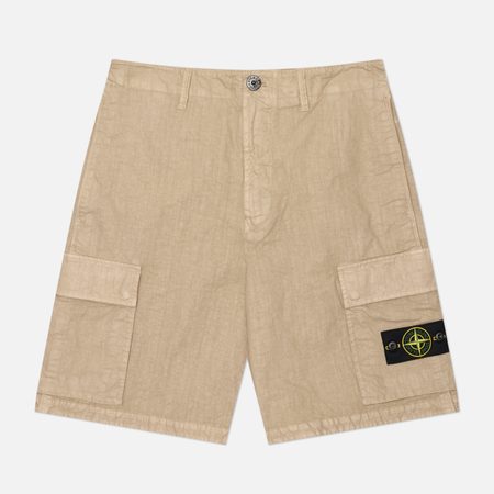 Мужские шорты Stone Island Organic-Look Nylon Panama-TC, цвет бежевый