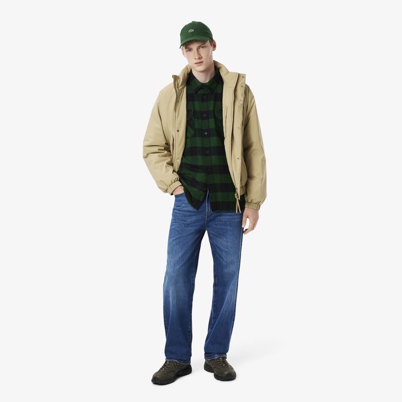 Мужская фланелевая утепленная рубашка Lacoste оверсайз 4