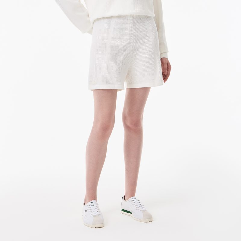 Женские рельефные шорты Lacoste из смеси хлопка 3