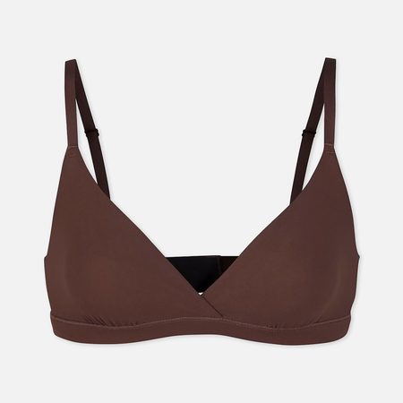 Женский бюстгальтер SKIMS Fits Everybody Crossover Bralette, цвет коричневый