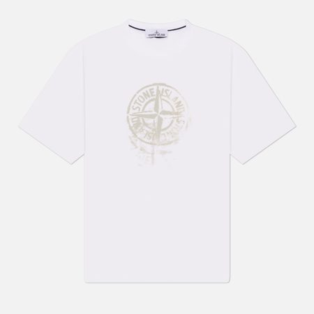 Мужская футболка Stone Island Reflective One Print, цвет белый