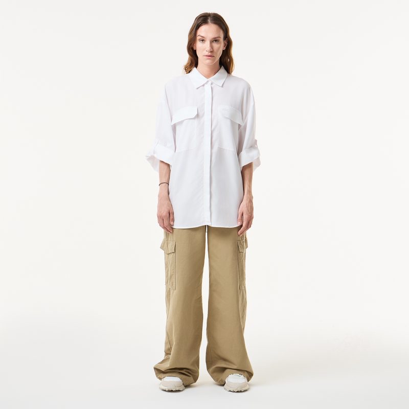Женская рубашка Lacoste из тенселя 4