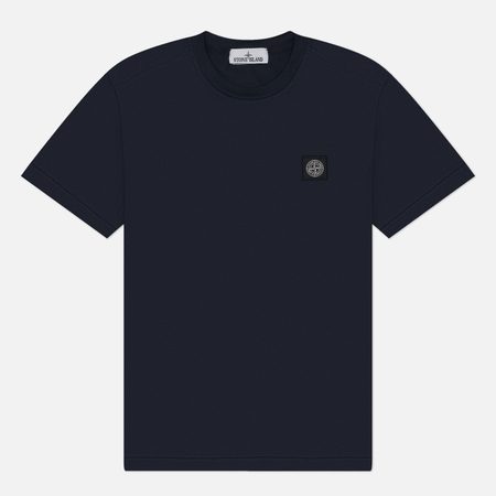 Мужская футболка Stone Island 60/2 Cotton Jersey Compass Patch, цвет синий