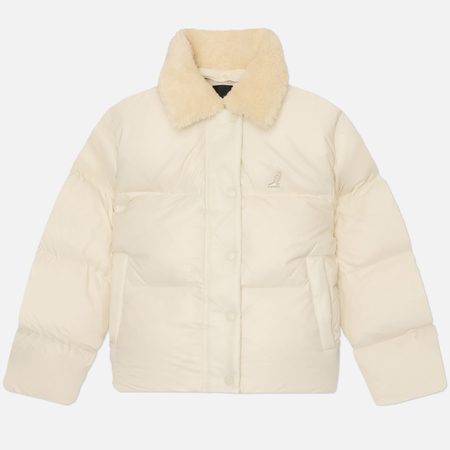 Женский пуховик Kangol Shearling Collar Down, цвет бежевый