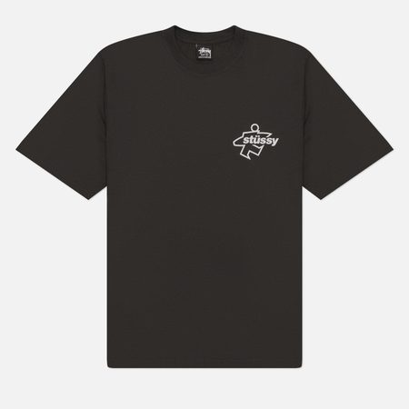 Мужская футболка Stussy Surf Size Pigment Dyed, цвет чёрный