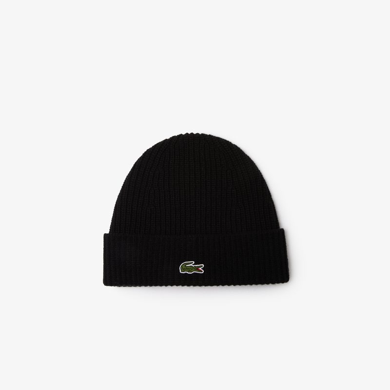 Вязаная шапка-бини Lacoste из шерсти