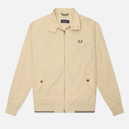 Мужская куртка харрингтон Fred Perry Crinkle Harrington, цвет бежевый
