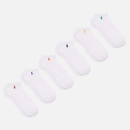 Комплект носков Polo Ralph Lauren Multicoloured Polo Pony Sports 6-Pack, цвет белый