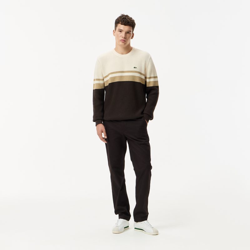 Мужской свитер Lacoste в полоску классического кроя 5