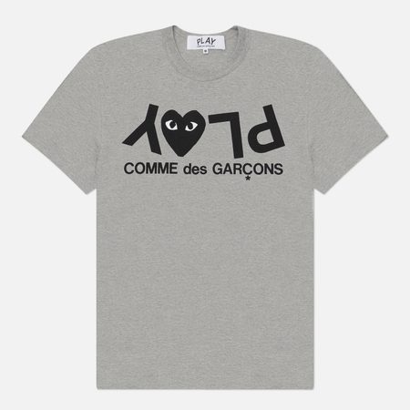 Мужская футболка Comme des Garcons Play Inverted Logo Print, цвет серый