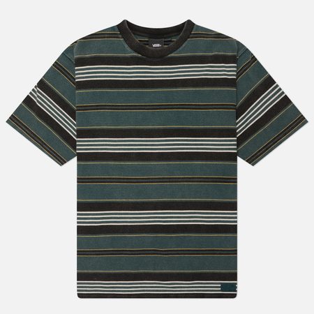 Мужская футболка Vans Pique Stripe Knit, цвет зелёный