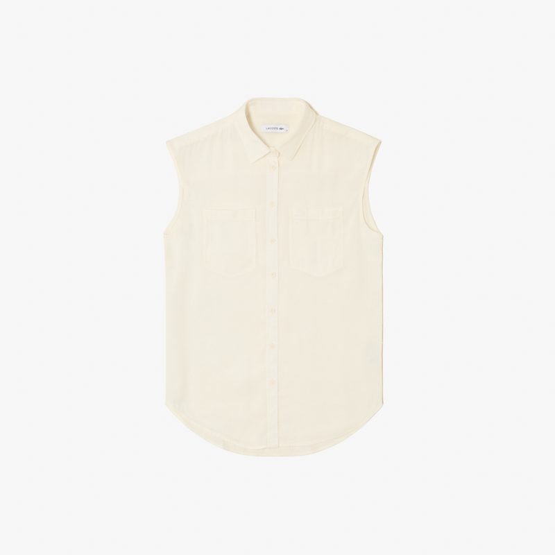 Женская рубашка Lacoste из льна и тенселя 5