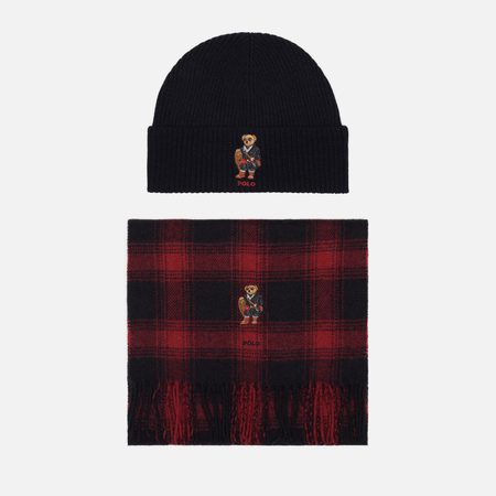 Подарочный набор Polo Ralph Lauren Holiday Bear Beanie & Scarf Gift Box, цвет чёрный