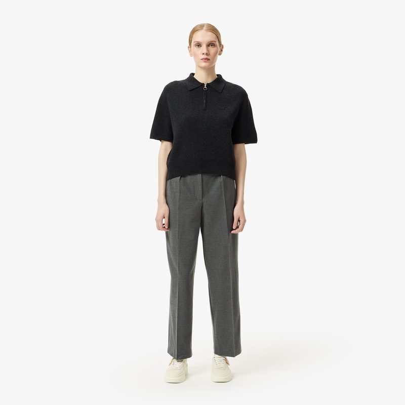 Женская кофта Lacoste с коротким рукавом и воротом на молнии классического кроя 4
