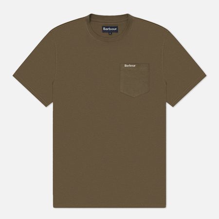 Мужская футболка Barbour Langdon Pocket, цвет оливковый