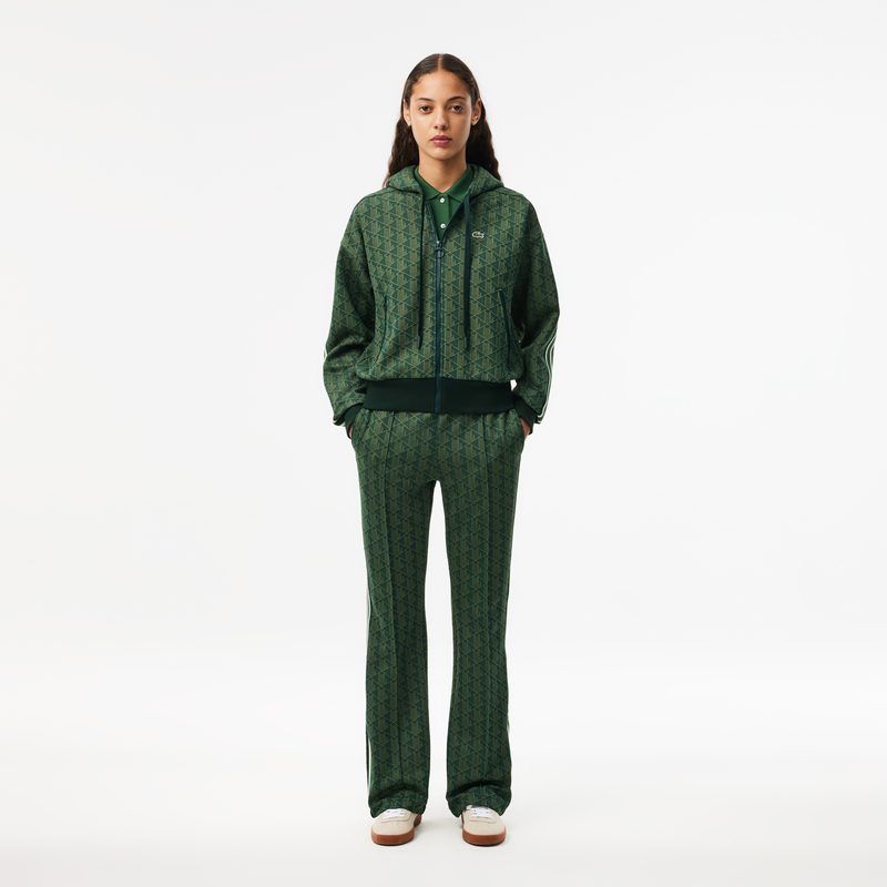 Женские расклешенные спортивные брюки Lacoste с монограммой 3