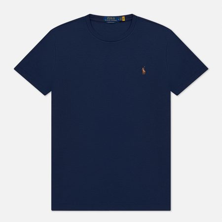 Мужская футболка Polo Ralph Lauren Custom Slim Fit Interlock, цвет синий