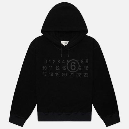 Мужская толстовка Maison Margiela MM6 Logo Applique Fleece Hoodie, цвет чёрный